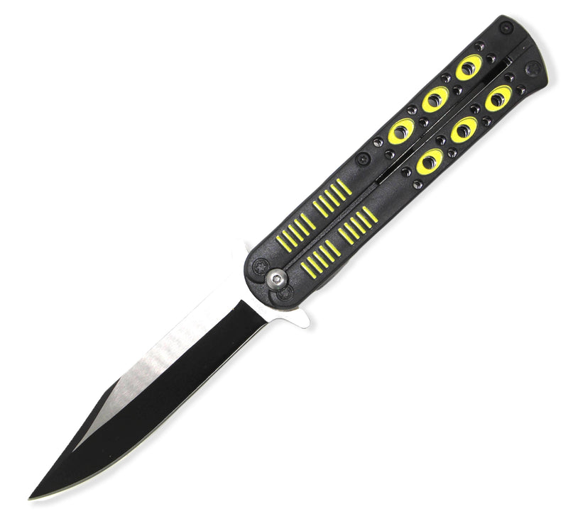 Butterfly Style Spring Assisted  Tiger-USA YELLOW