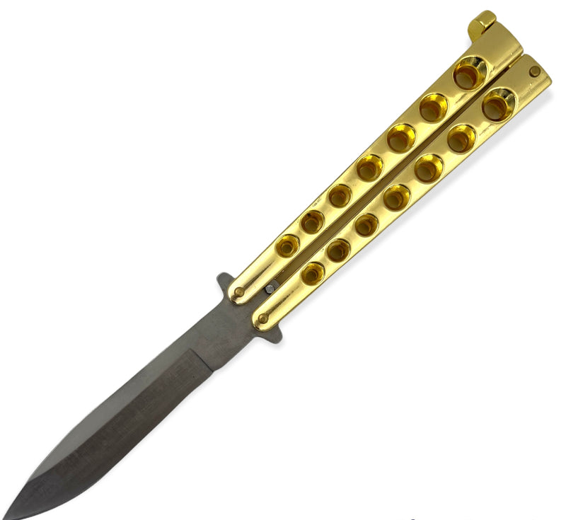 All GOLD AND SILVER BLADE Folding Knife
