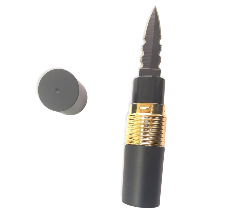 4.5 Inch Pucker-Up Lipstick Knife (Black AND Gold)