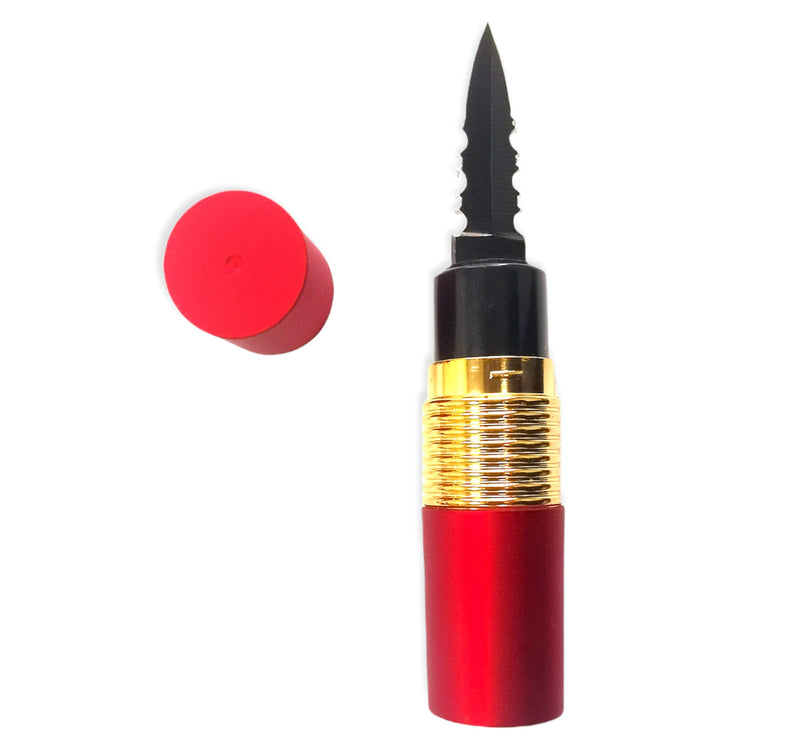 4.5 Inch Pucker-Up Lipstick Knife (RED AND Gold)