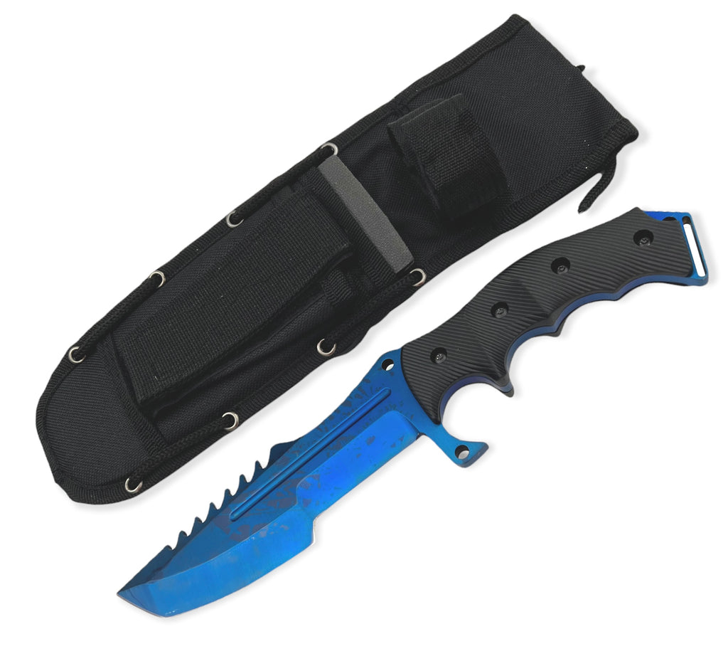 Tanto Blade jungle King tactial knife  with case BLUE