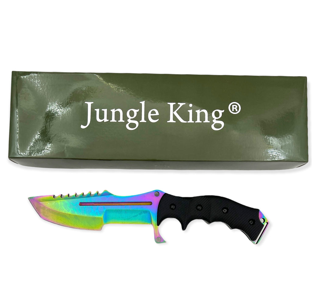 Tanto Blade jungle King tactial knife  with case RAINBOW