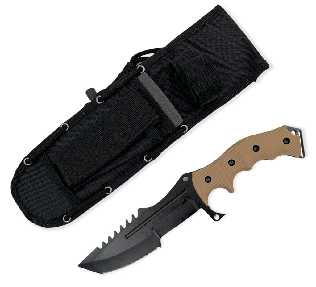 Tanto Blade jungle King tactial knife  with case TAN