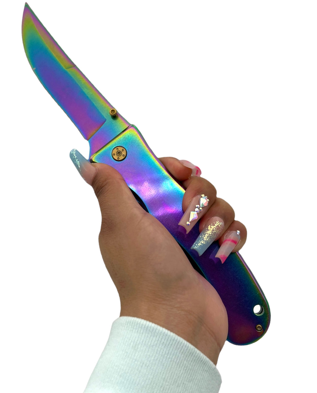 Tiger Usa® XL Heavy Duty Knife With Clip (Rainbow)