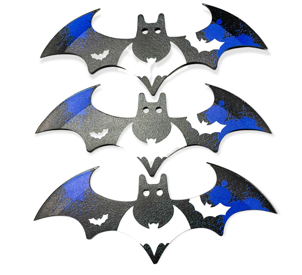3 pc Bat Throwing Knife w/case (BLUE CAMO )