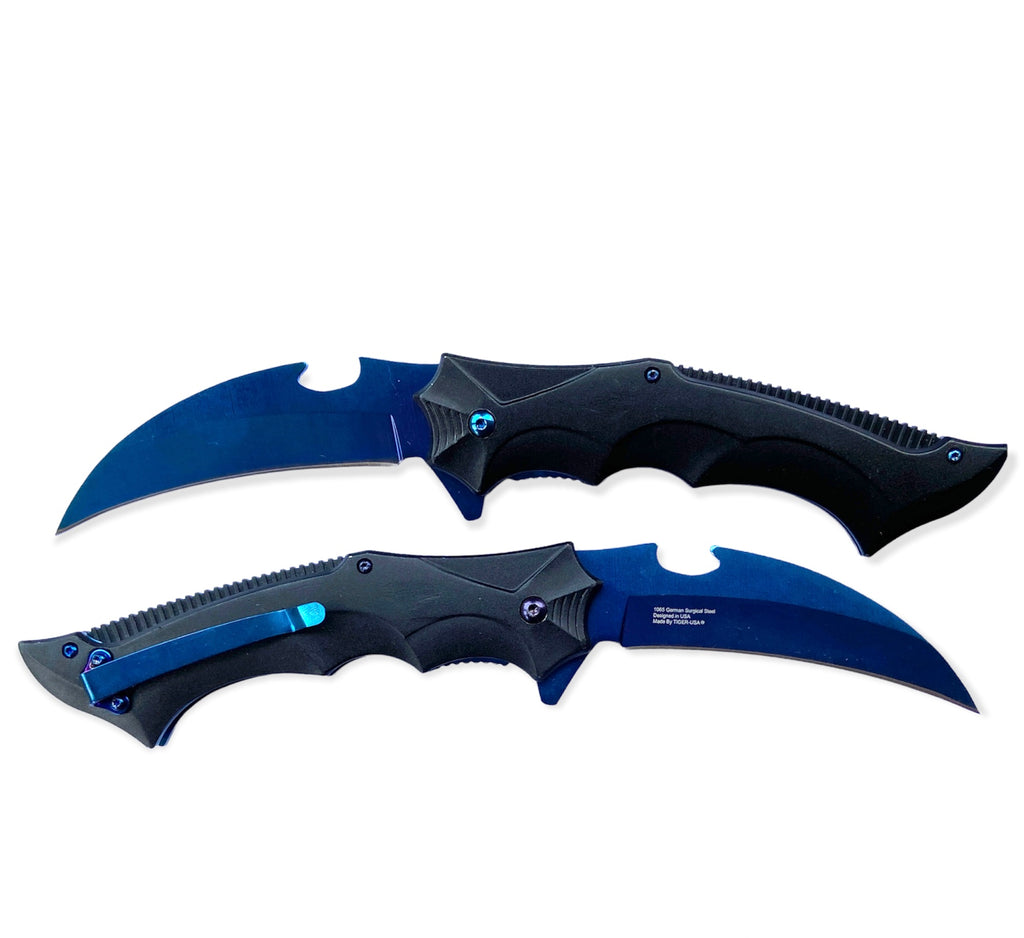 Tiger Usa®   Spring Assisted  Knife - BLACK and BLUE