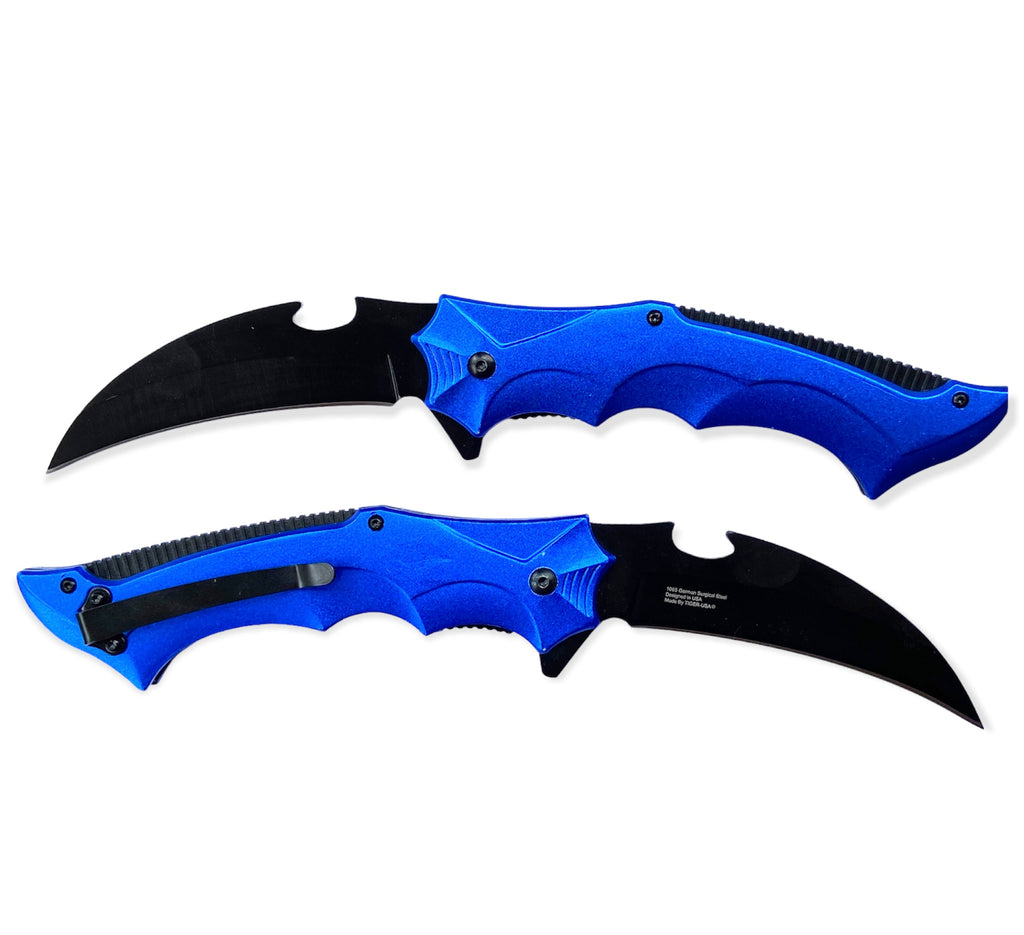 Tiger Usa®   Spring Assisted  Knife - BLUE