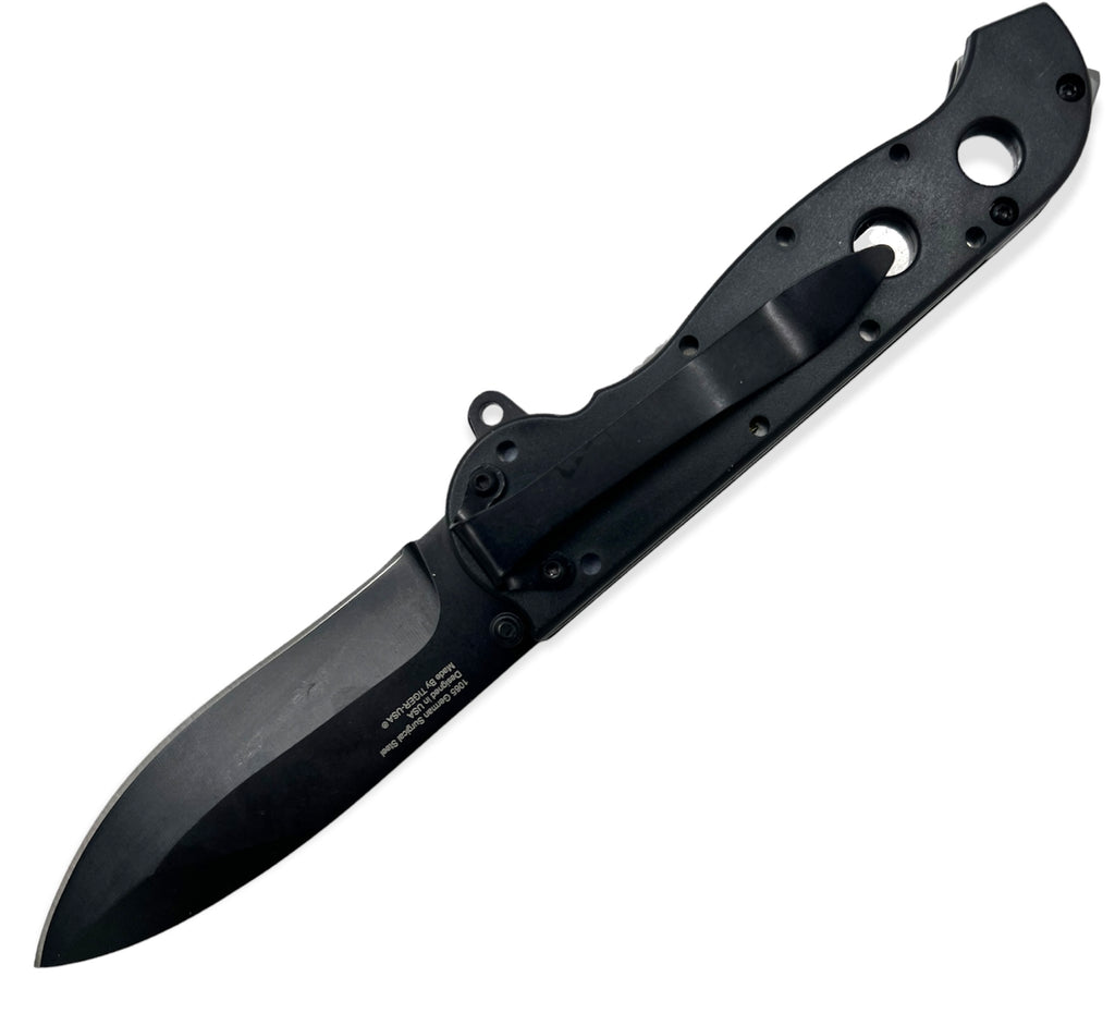Tiger Usa® Spring Assisted Knife BLACK WITH RASTA LEAF