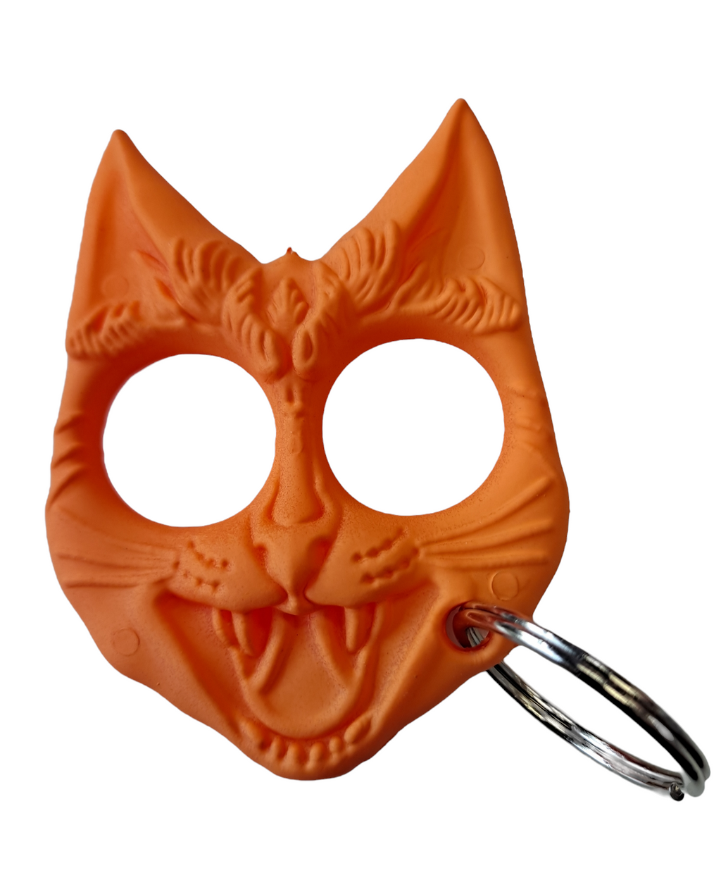 Public Safety Evil Cat Keychain - Orange