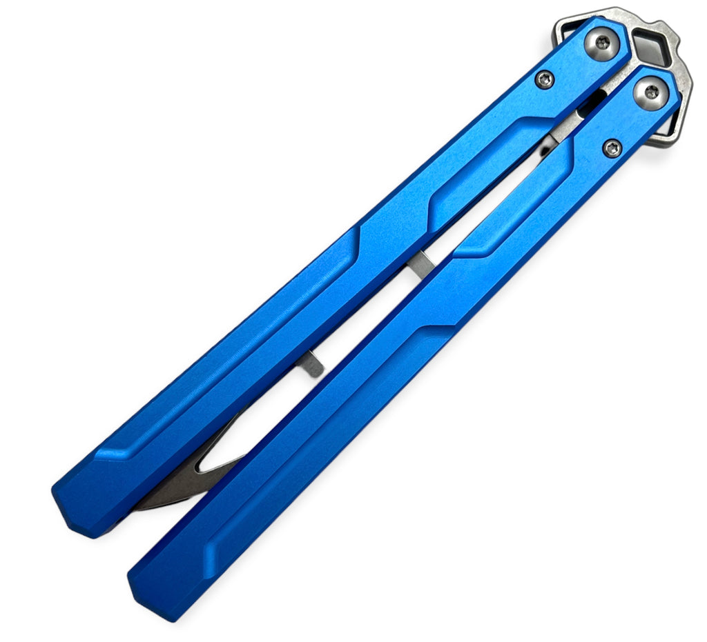 Butterfly Training Knife (Blue Handle, Silver Blade)