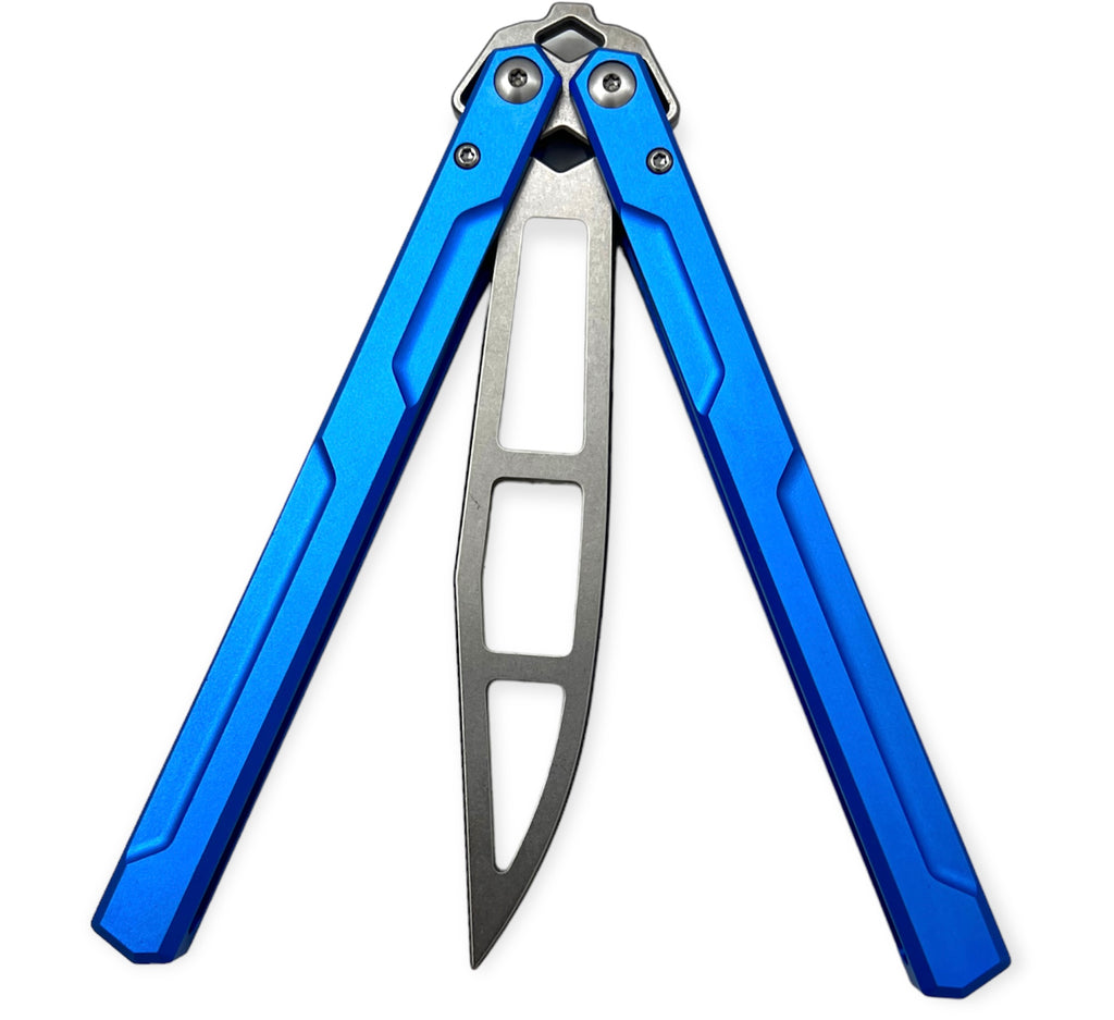 Butterfly Training Knife (Blue Handle, Silver Blade)