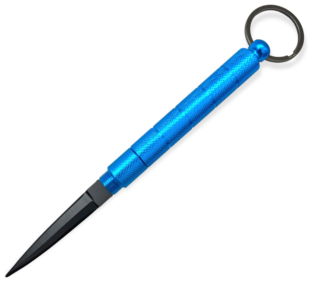 Kubotan Keychain Hidden Knife - Blue