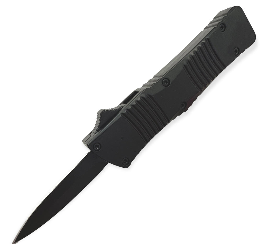 5.0 INC Automatic Knife Drop Point  - BLACK  (OTF)