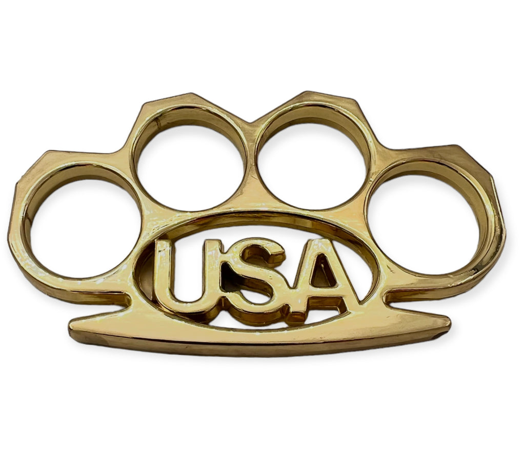 Heavy Duty Metal Buckle Paperweight USA Gold