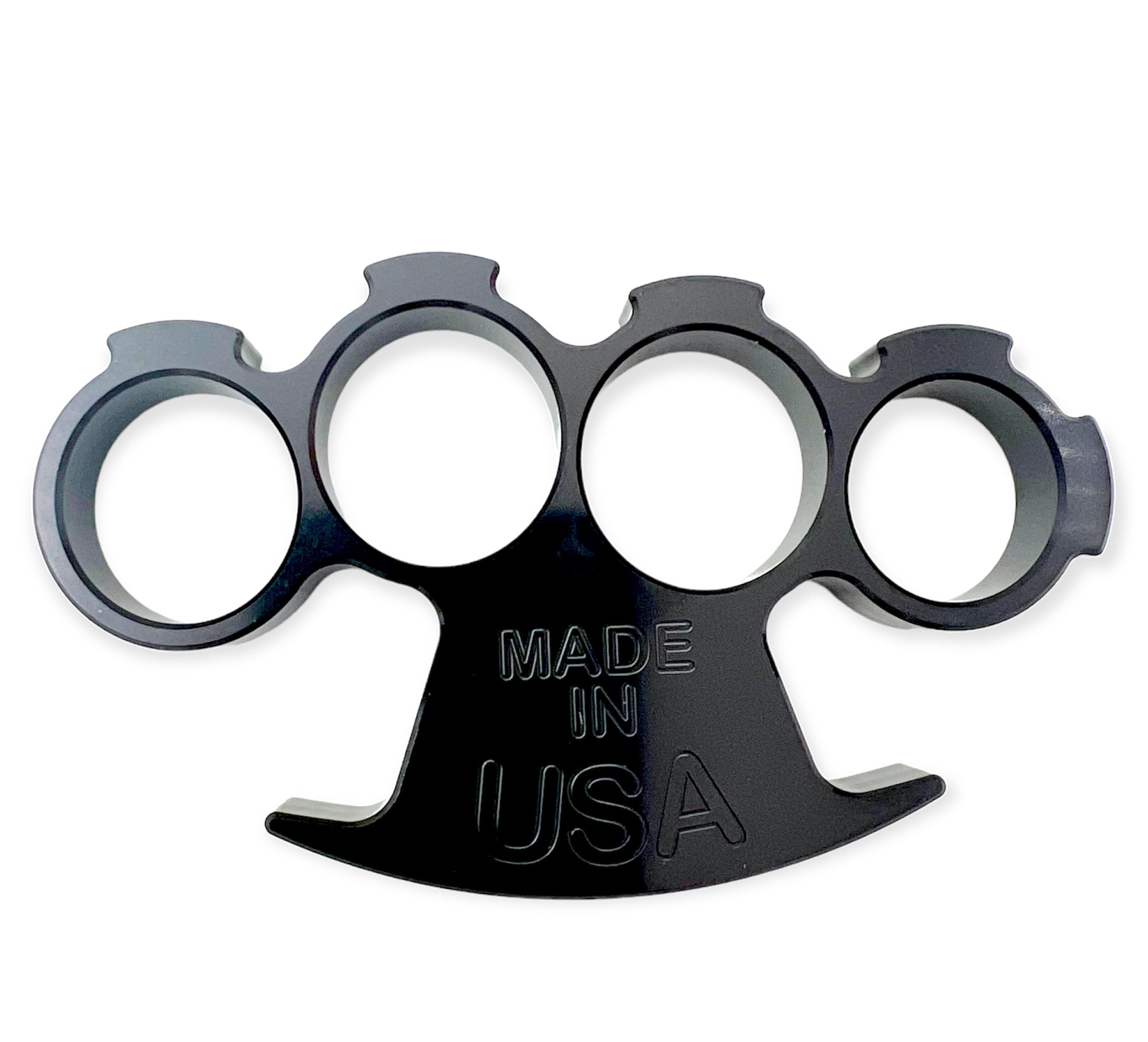 American Made CNC Aircraft Aluminum Brass Knuckles Large Black