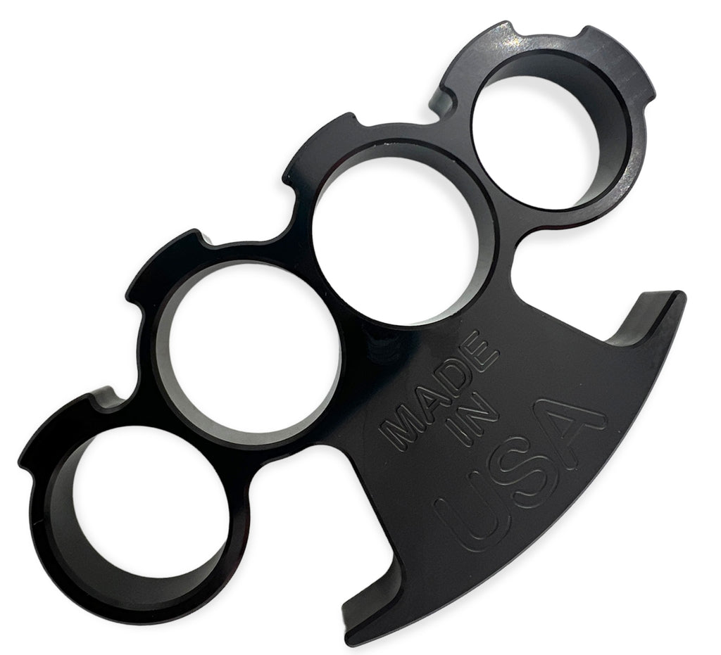 American Made  CNC Aircraft Aluminum Brass Knuckles Large Black