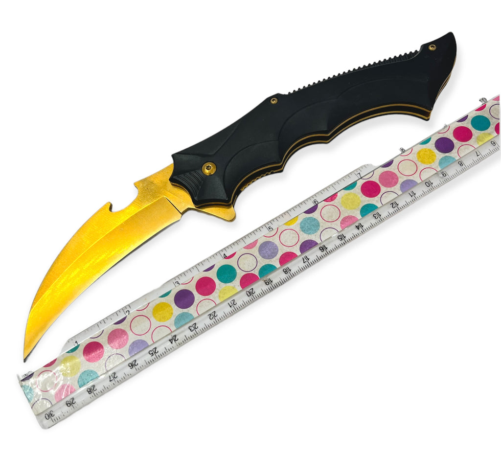 Tiger Usa®   Spring Assisted  Knife - BLACK and GOLD