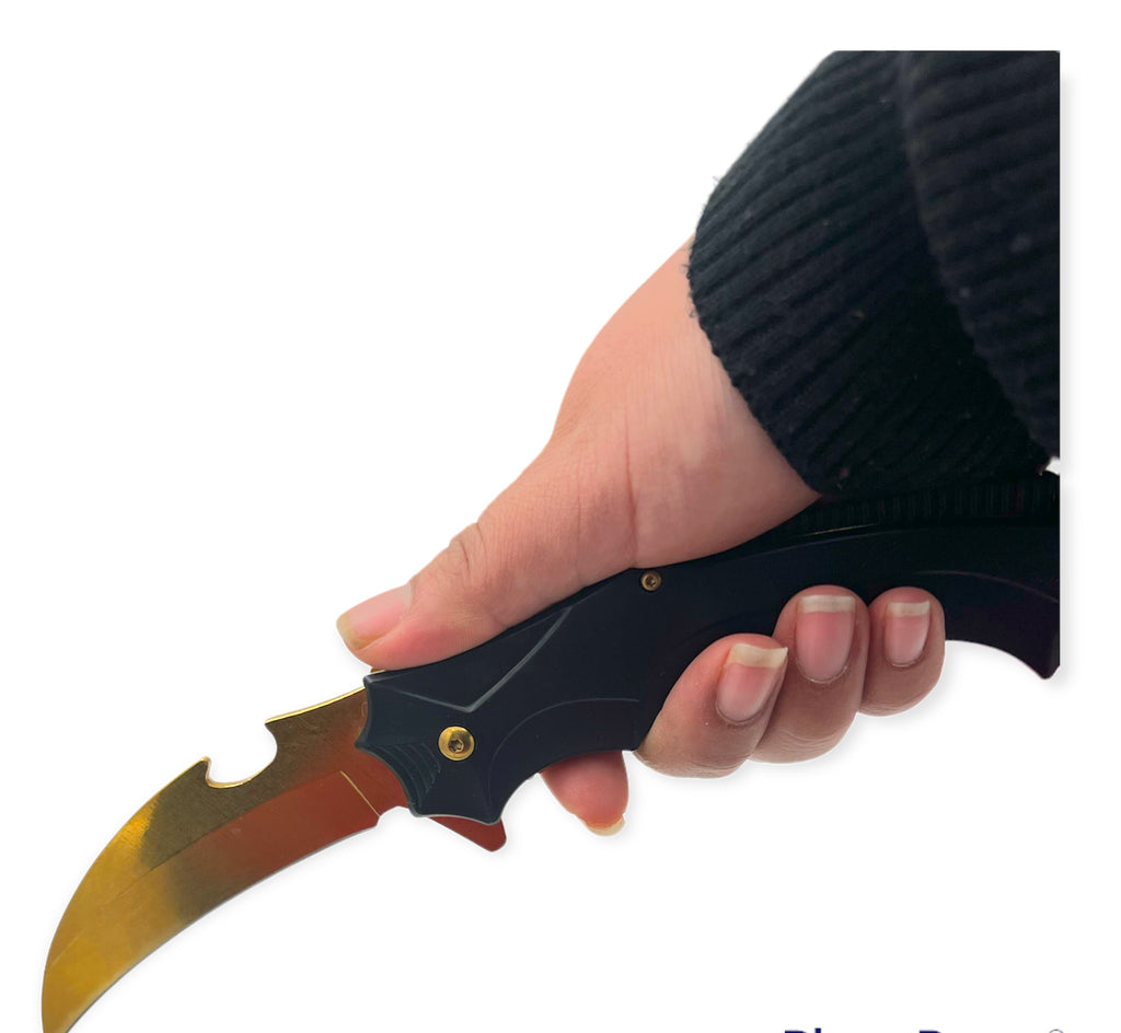 Tiger Usa®   Spring Assisted  Knife - BLACK and GOLD