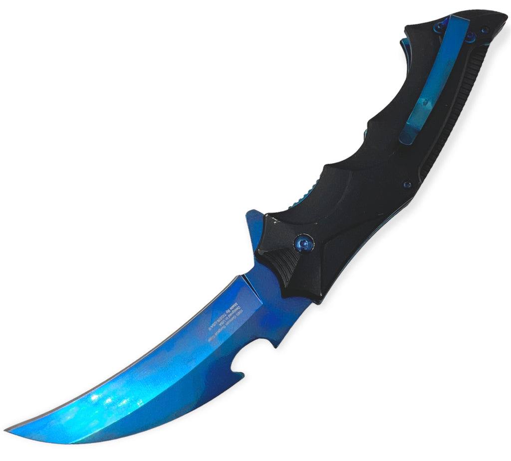 Tiger Usa®   Spring Assisted  Knife - BLACK and BLUE