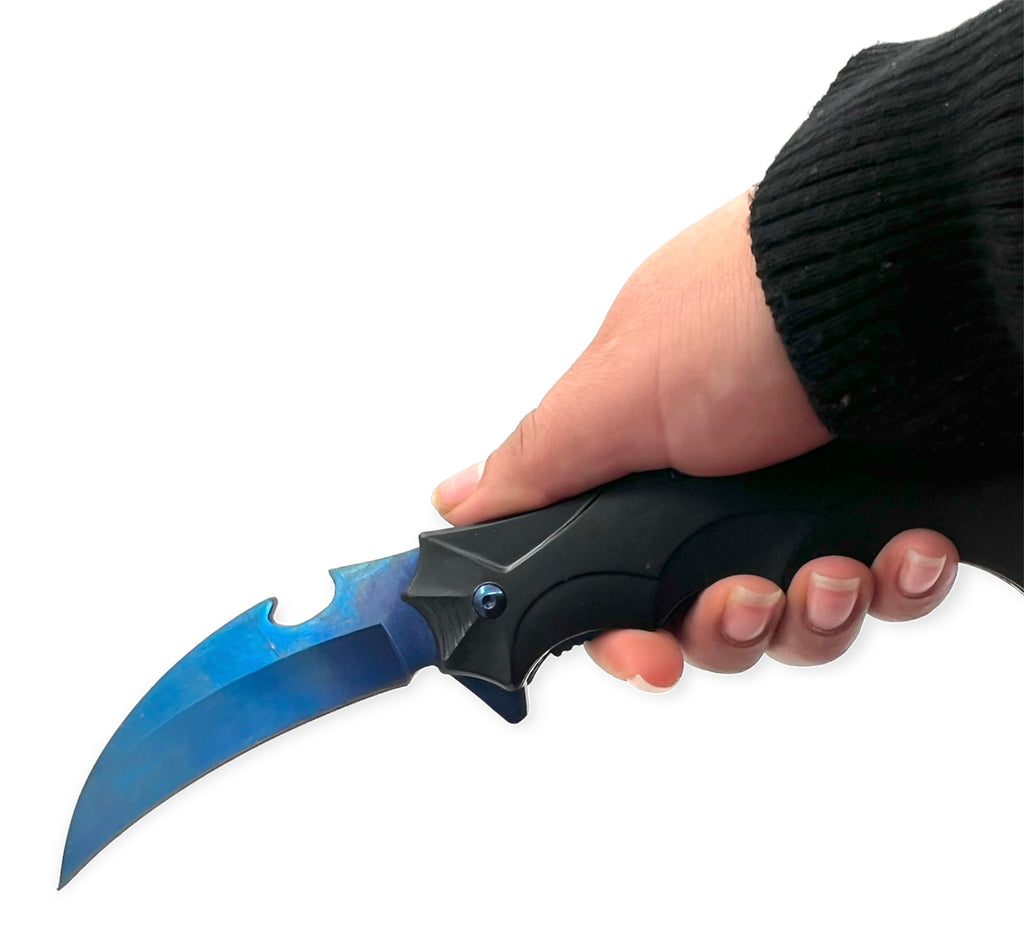 Tiger Usa®   Spring Assisted  Knife - BLACK and BLUE