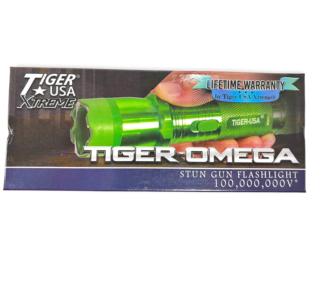 Tiger-USA Xtreme® 100 Mill V Tiger-Omega Stun Gun Flashlight (Green)