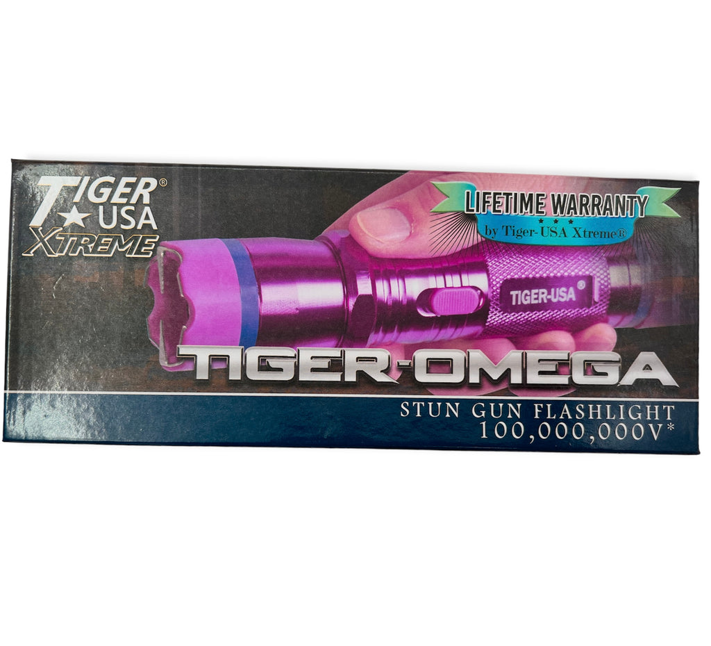 Tiger-USA Xtreme® 100 Mill V Tiger-Omega Stun Gun Flashlight (PURPLE)