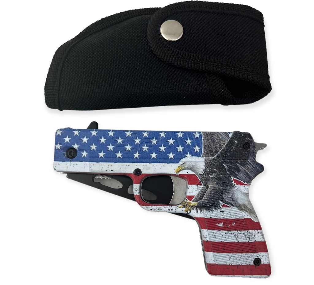 Tiger-USA Pistol Spring Assisted Knife   FLAG 6