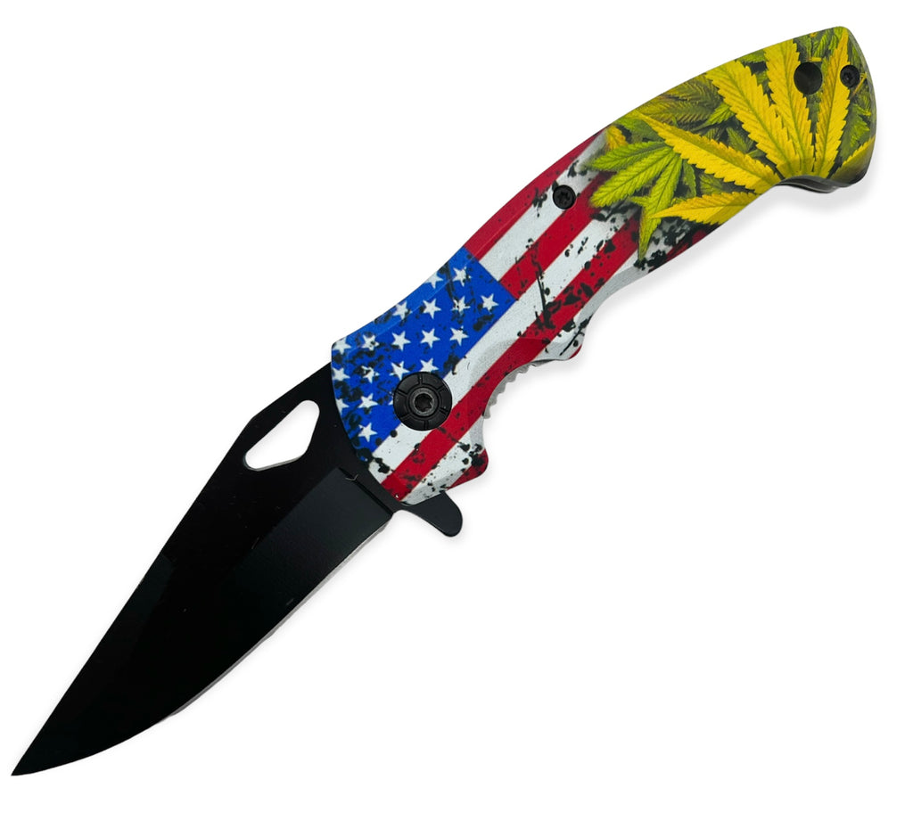 American Flag W/Rasta Plant