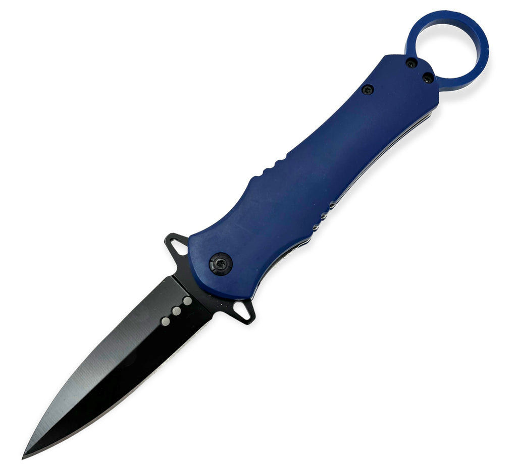 BLUE Folding Knife W.Clip