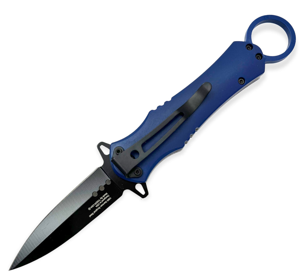 BLUE Folding Knife W.Clip