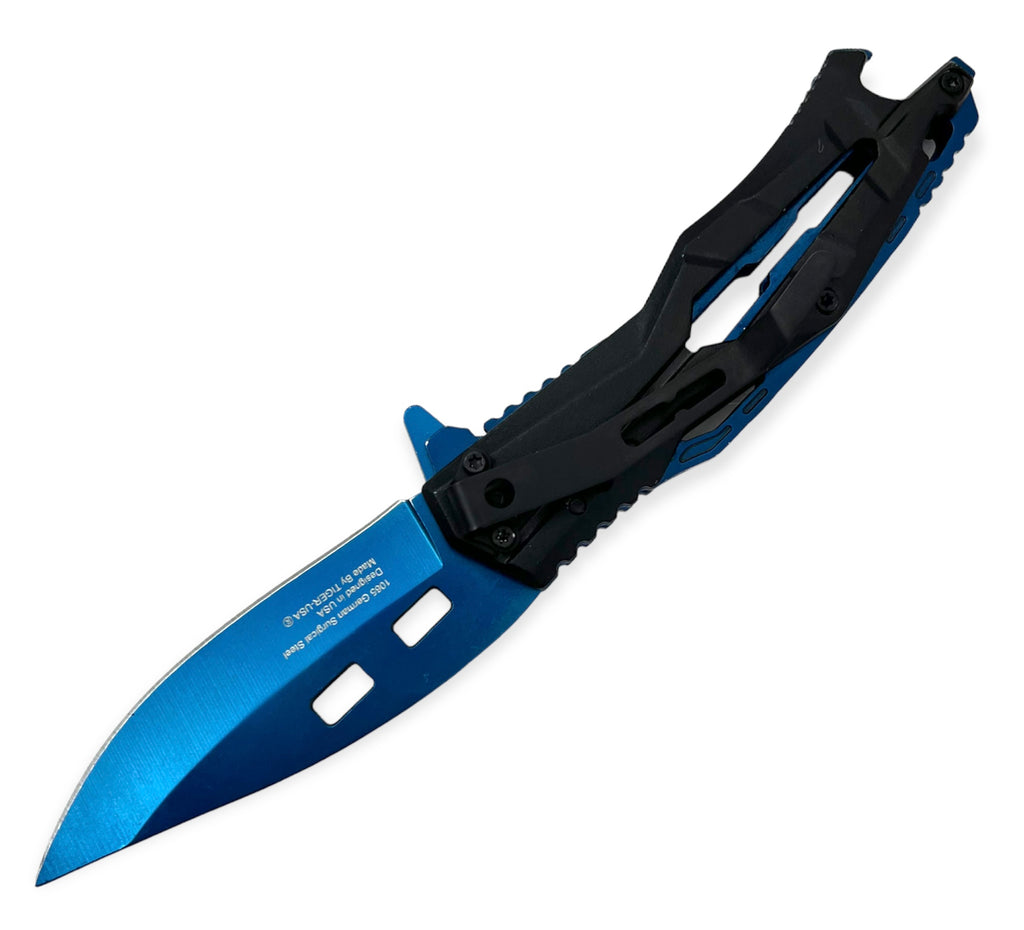 Tiger Usa® Spring Assisted Knife -BLUE