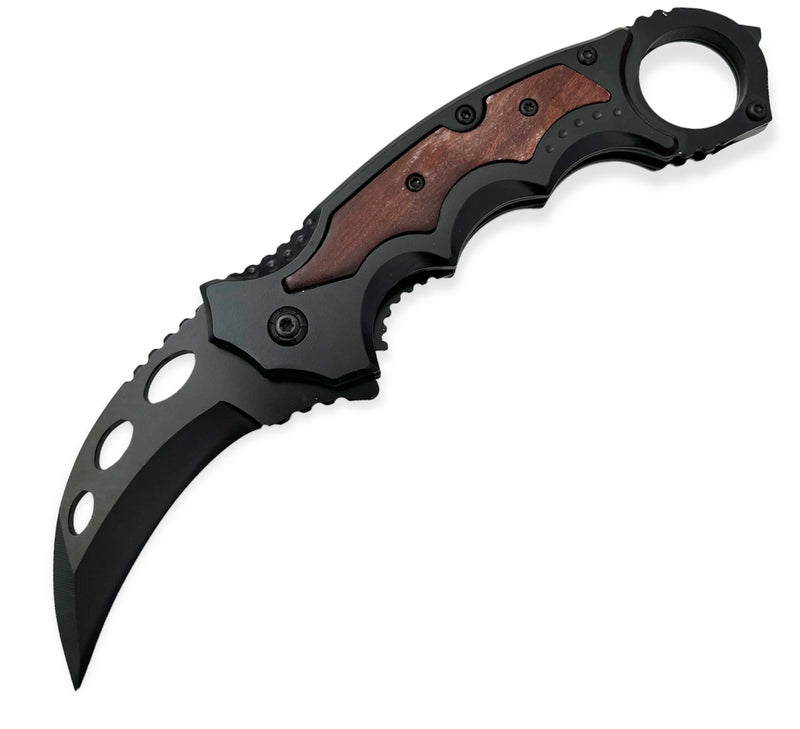 Tiger-USA Spring Assisted CARAMBIT BLACK