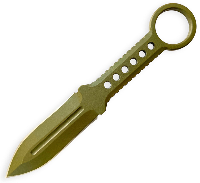 All OD Green Double Edge Boot Knife W clip Lux