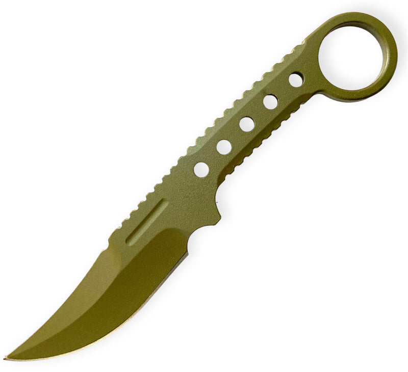 Tactical Tiger-USA® Boot Knife   Green Single Edged Full Tang Knife W clip LUX
