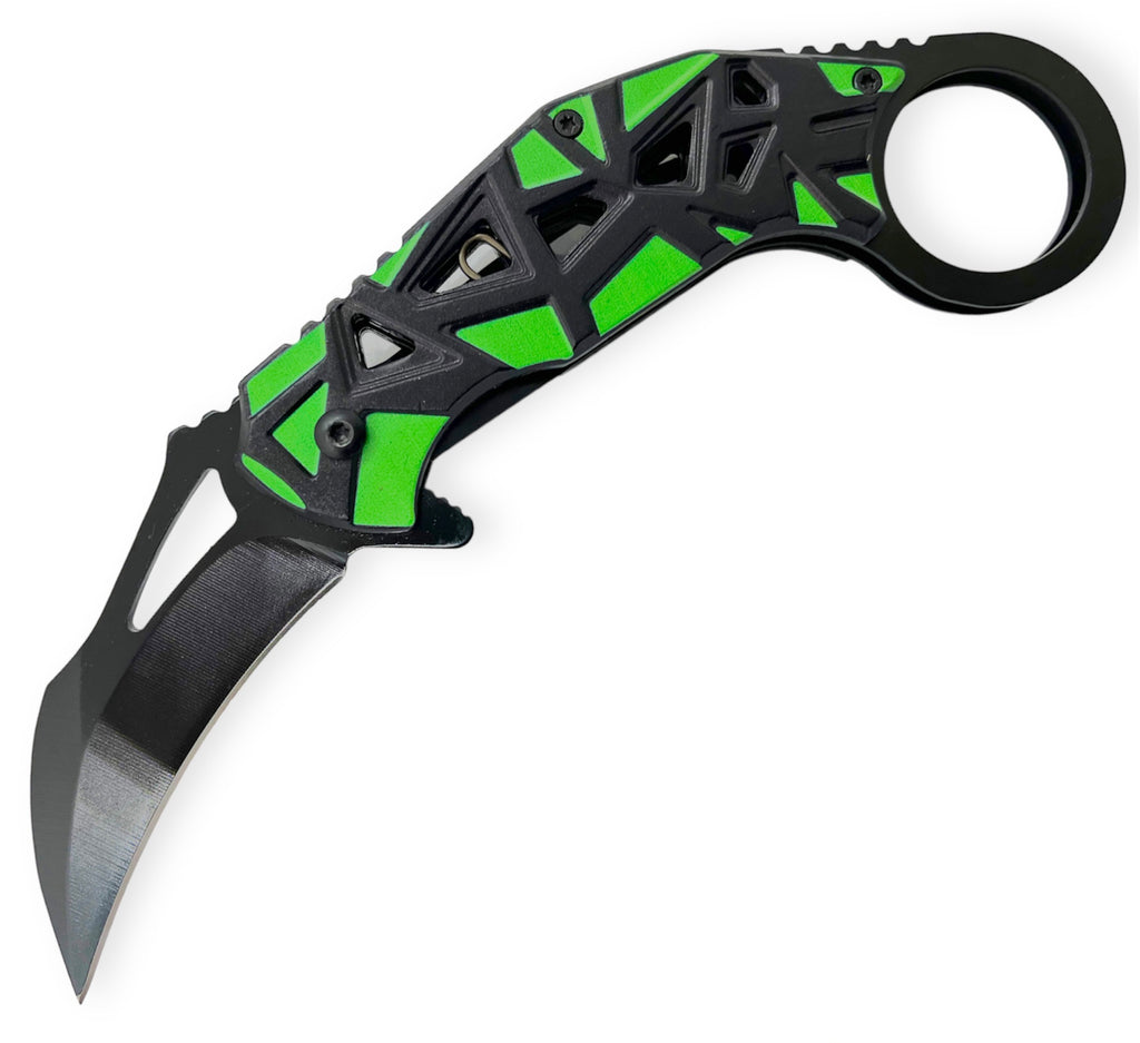 Tiger USA Spring Assisted Knife Karambit  Green