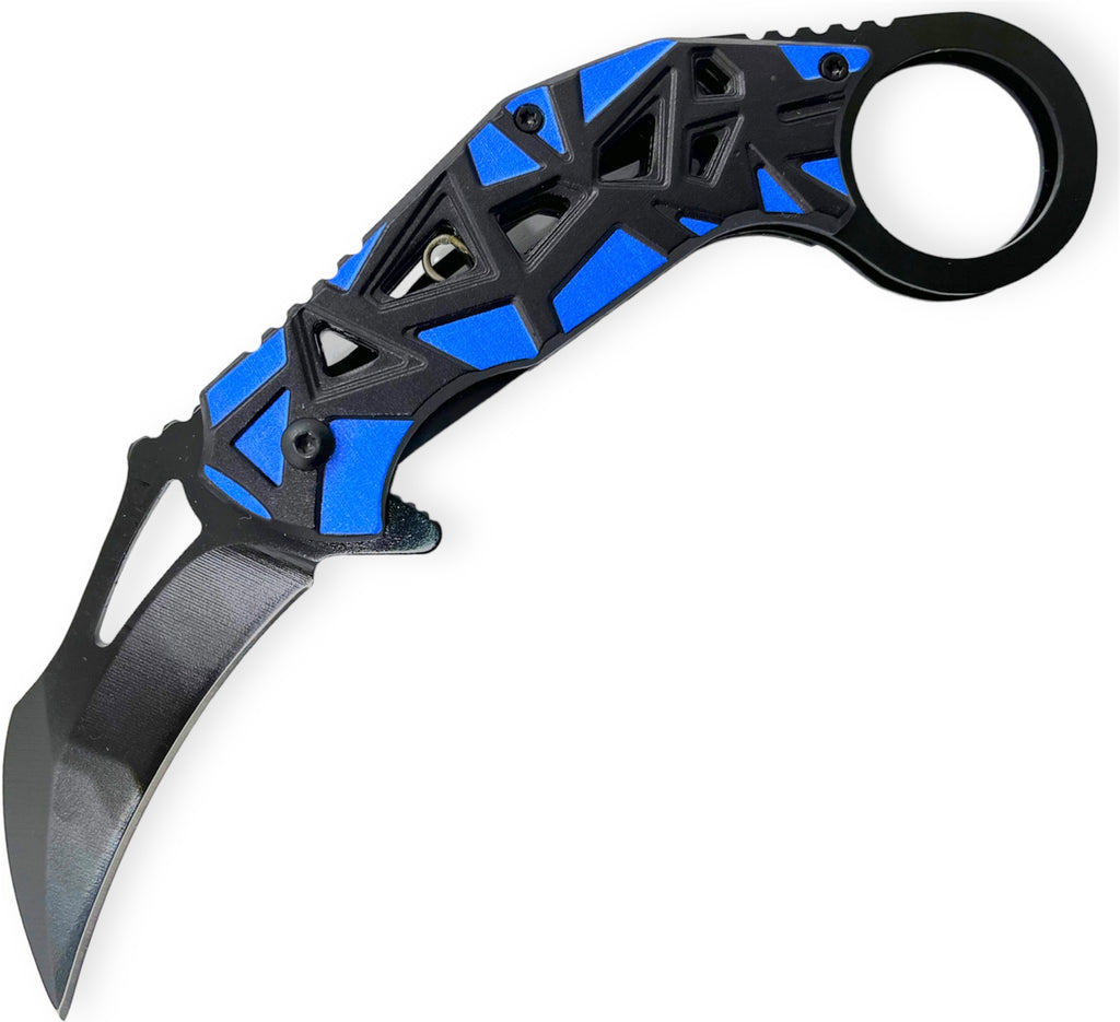 Tiger USA Spring Assisted Knife Karambit  Blue