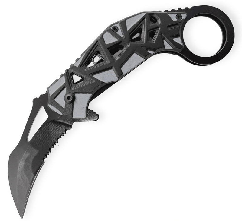 Tiger USA Spring Assisted Knife Karambit Grey