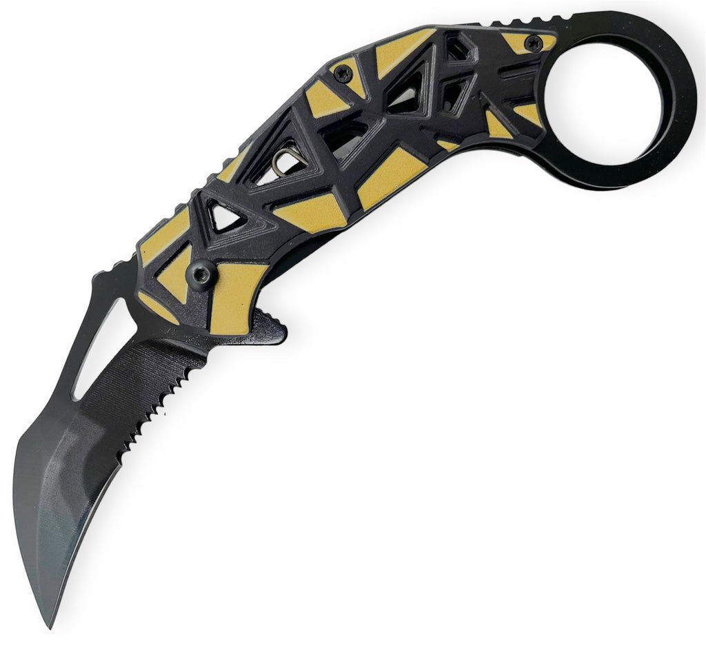 Tiger USA Spring Assisted Knife Karambit  Tan