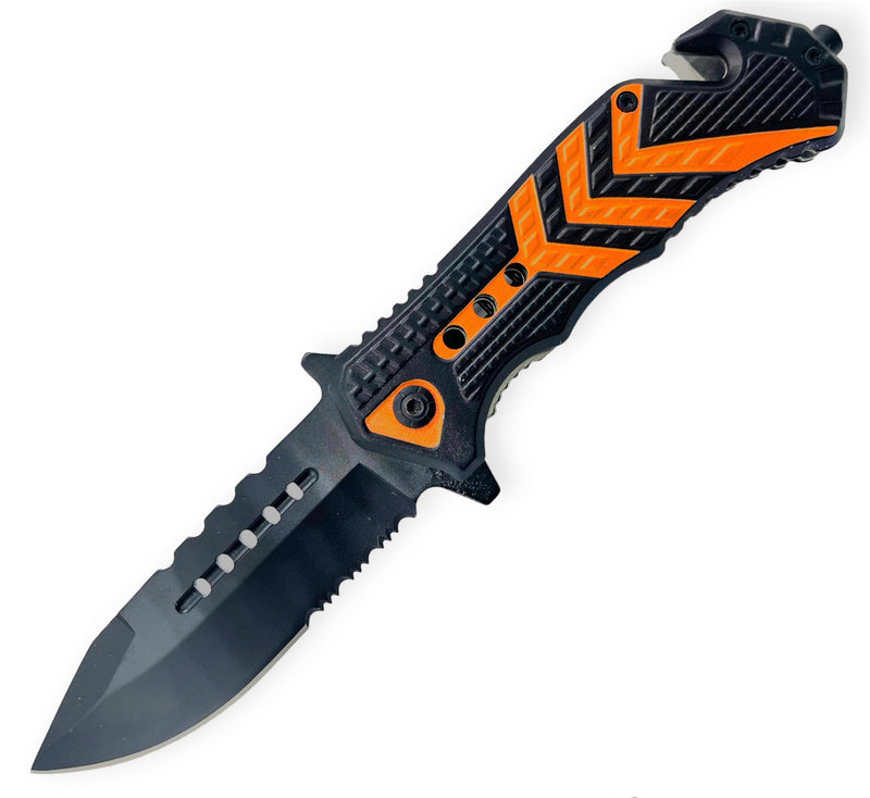 Folding Knife W. Clip ORANGE  TIGER USA