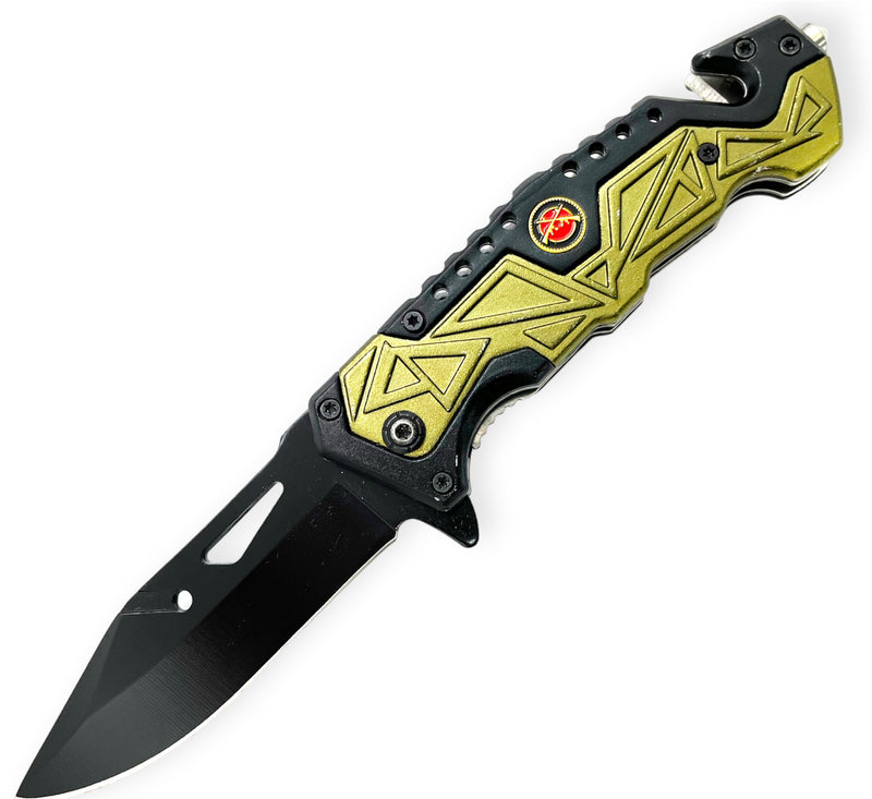 Tiger-USA Spring Assisted Drop Point GREEN