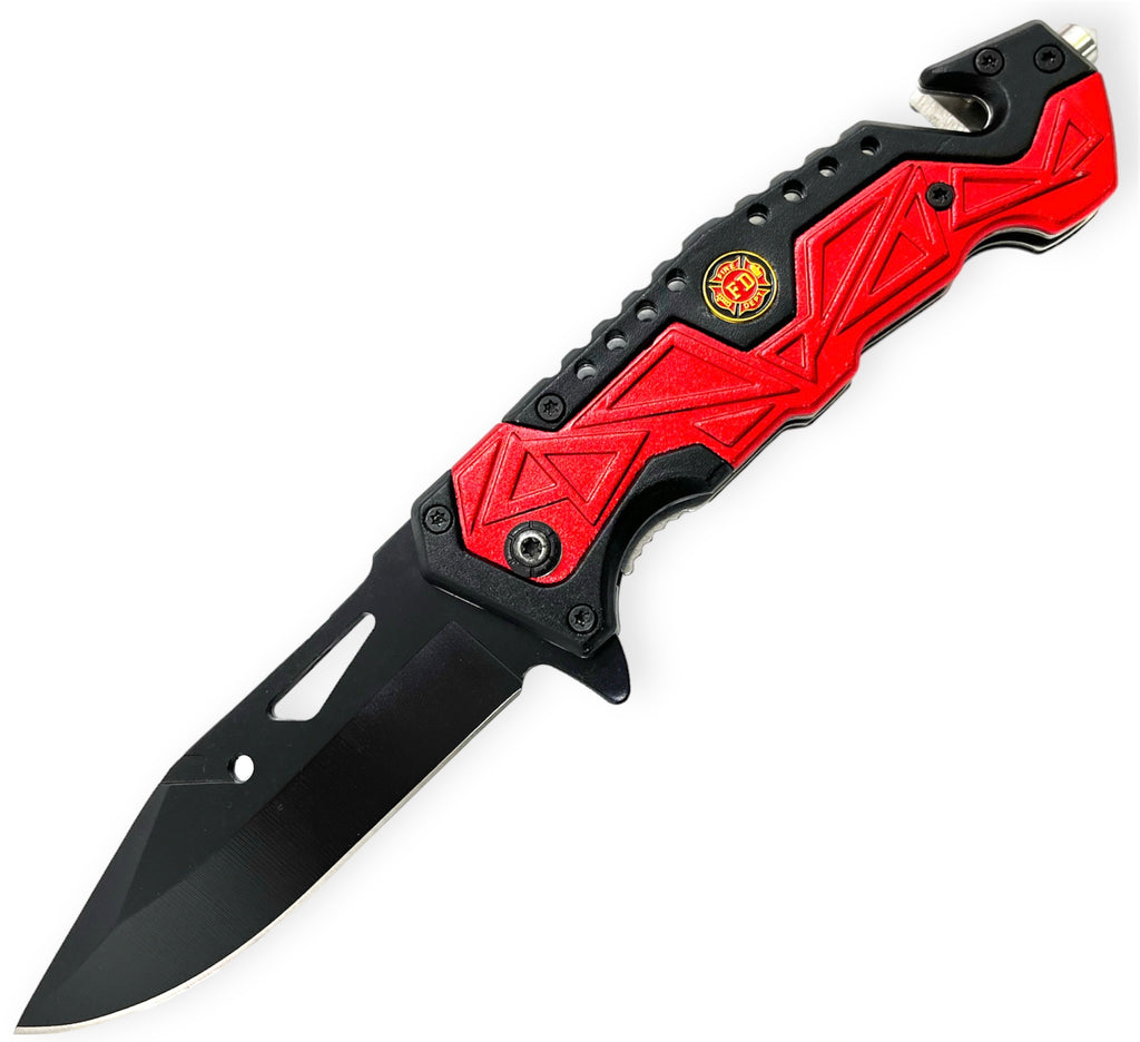 Tiger-USA Spring Assisted Drop Point RED