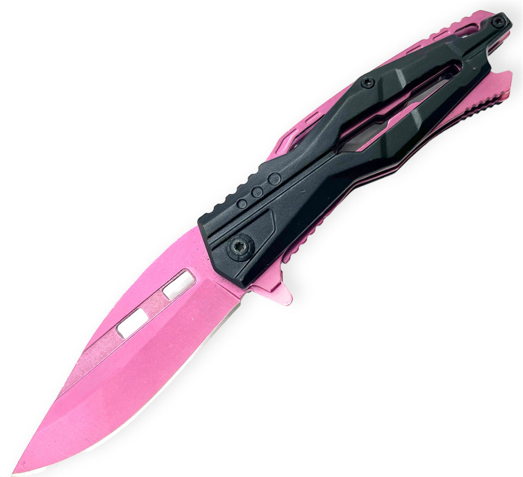 Tiger Usa® Spring Assisted Knife - LIGHT  PINK