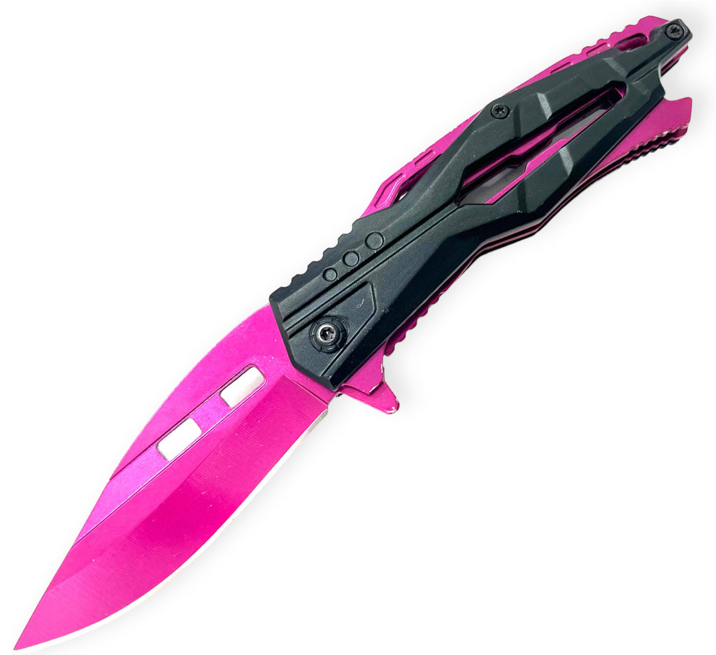 Tiger Usa® Spring Assisted Knife - DARK PINK