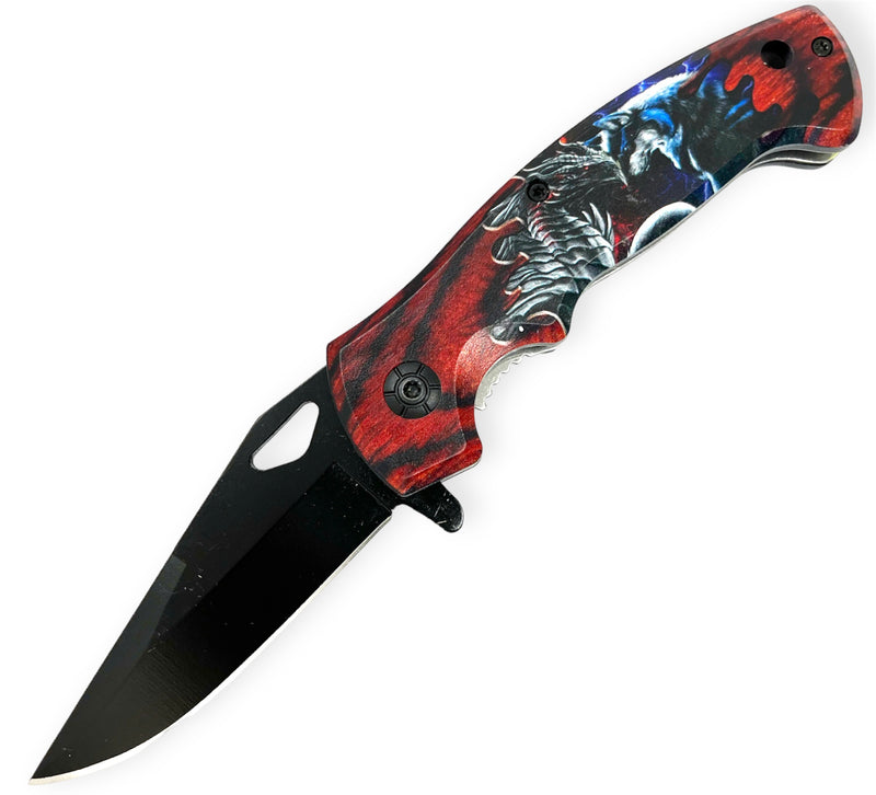 Spring Assisted Folding Knife Wolf