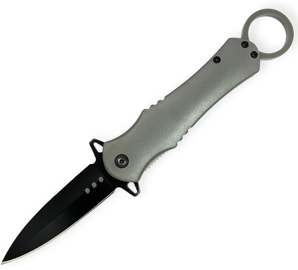 Grey  Folding Knife W.Clip
