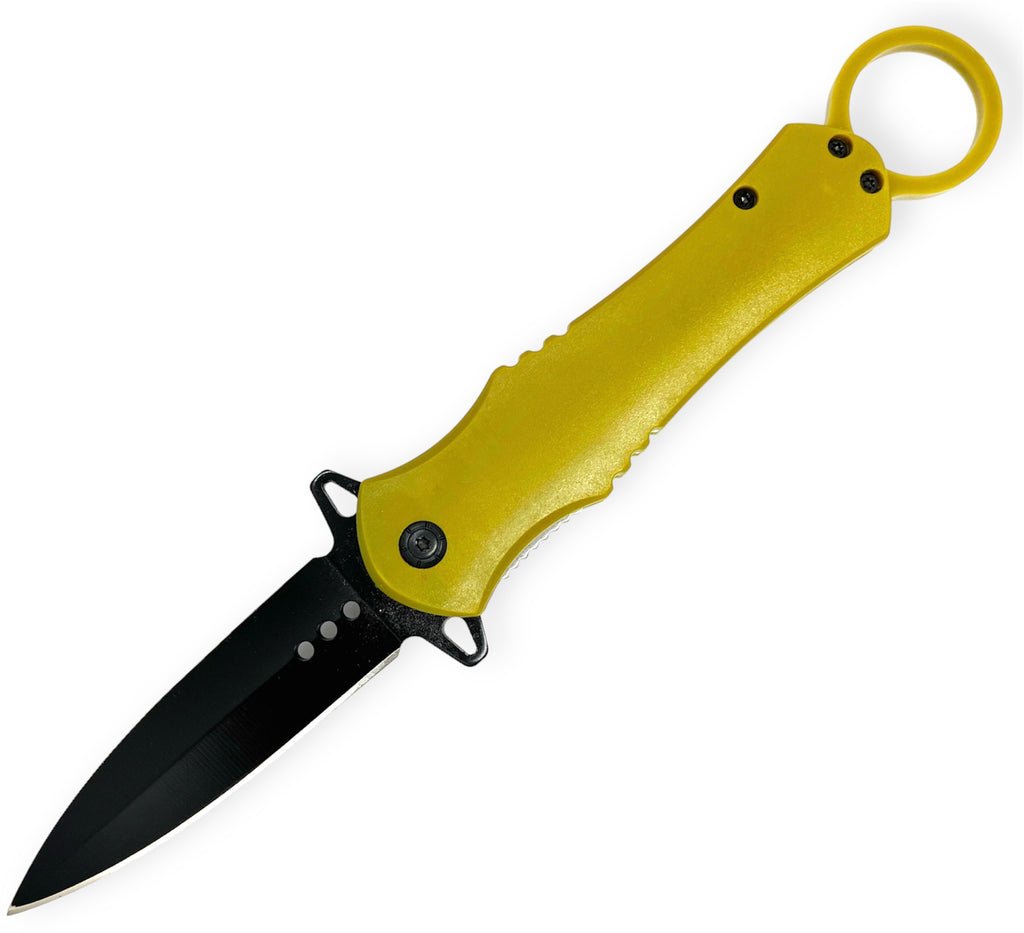 Tan  Folding Knife W.Clip