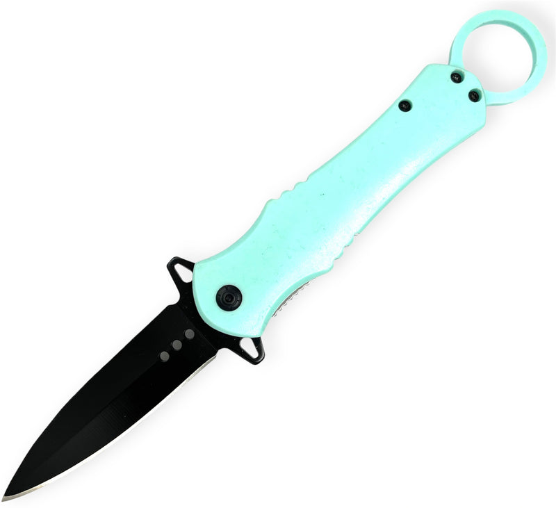 Teal  Folding Knife W.Clip