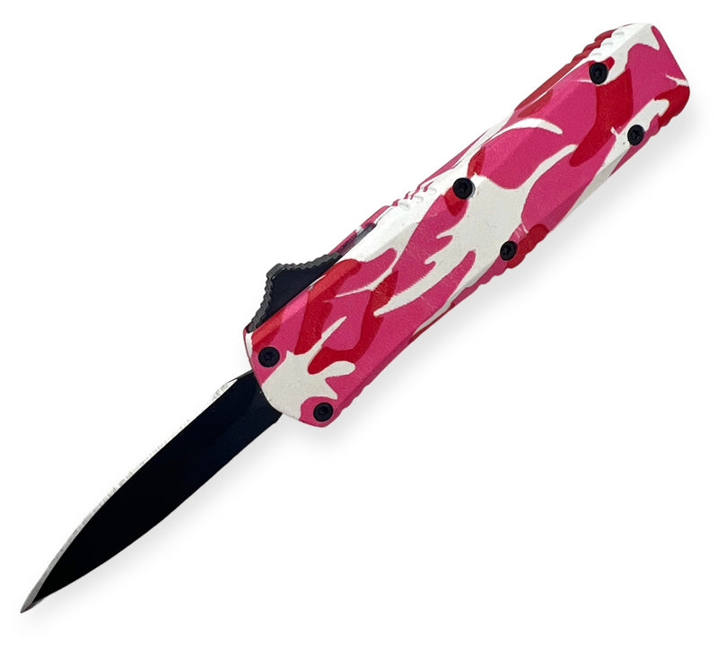 OTF Automatic Knife Drop Point  - Pink Camo