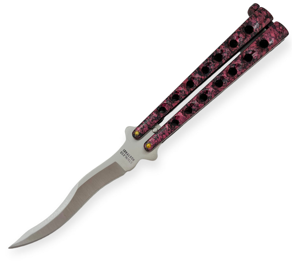 Kriss Blade Butterfly Knife (Pink and Black) Made in Taiwan