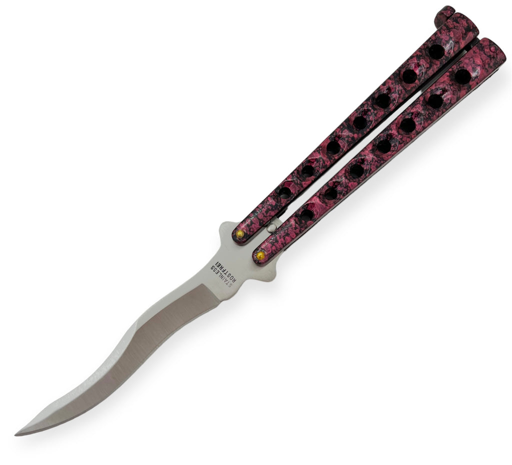 Kriss Blade Butterfly Knife (Pink and Black)